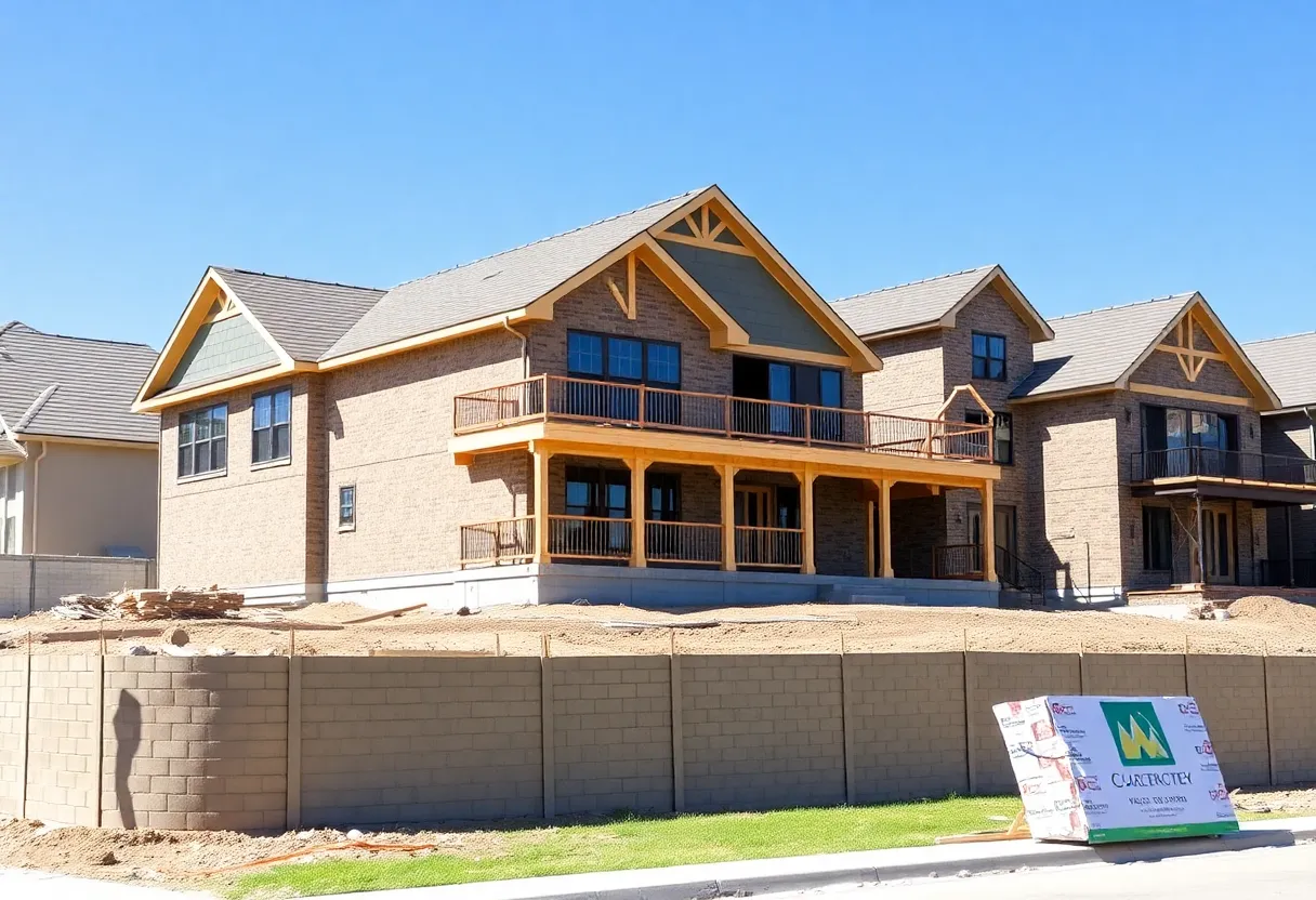 Construction site of a modern home in Houston
