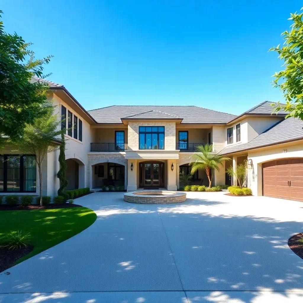 Luxury real estate in Houston with elegant modern architecture