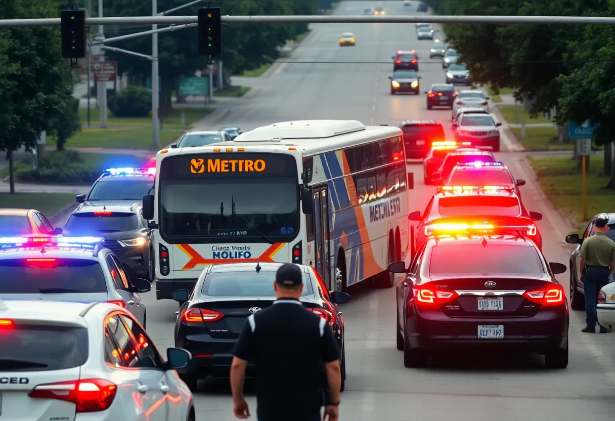 Houston traffic collision involving METRO bus