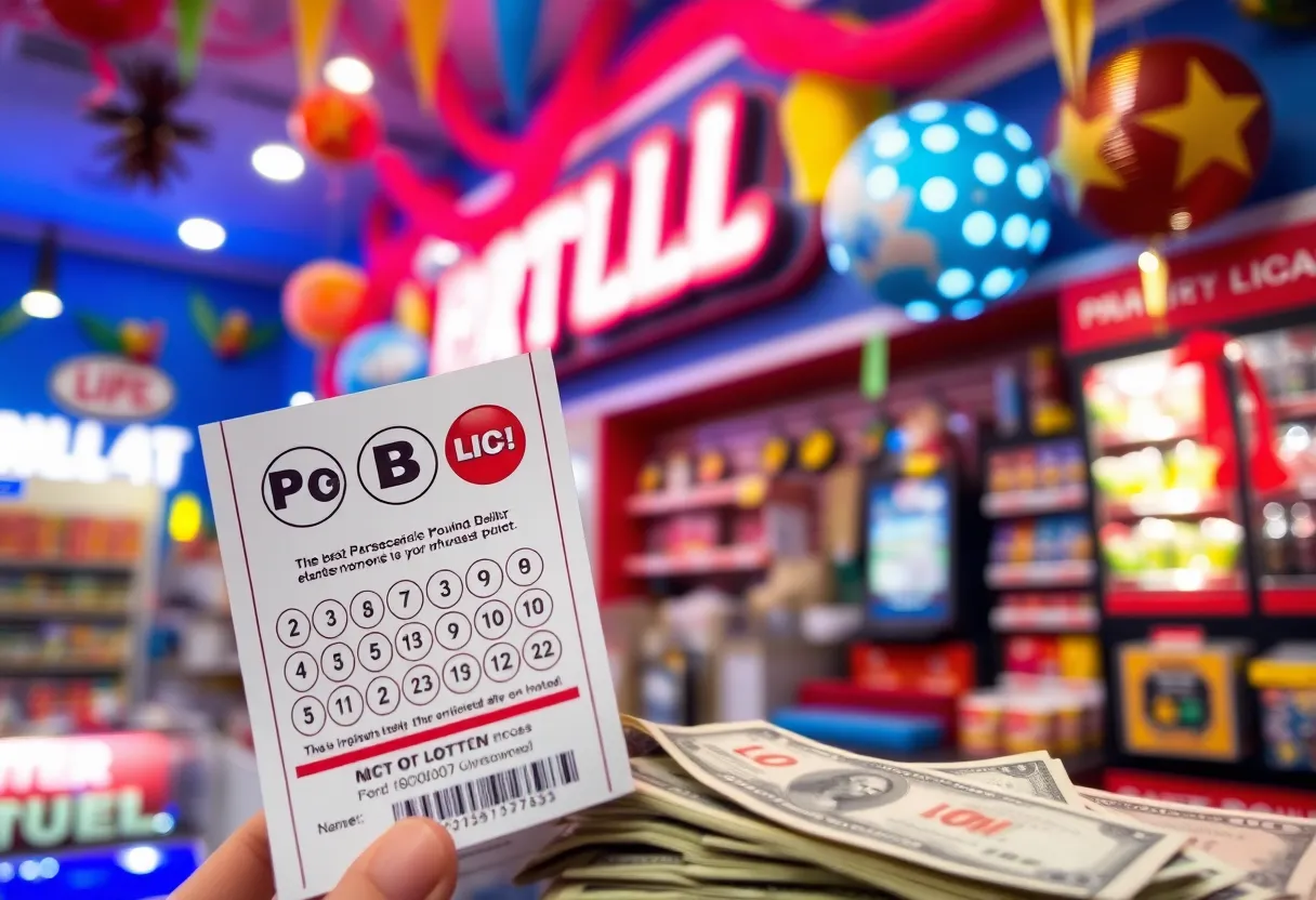 Winning Powerball ticket and cash in Houston