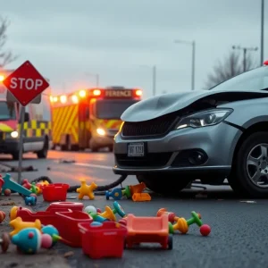 Car accident scene highlighting the need for traffic safety in Houston