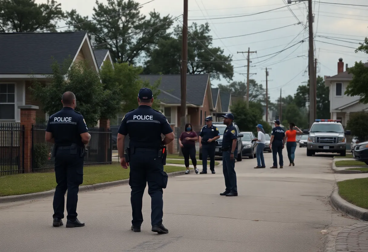 Police at the scene of a tragic shooting incident in Houston
