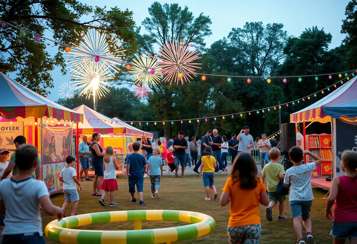 Families enjoying festivities during Labor Day Weekend in Houston