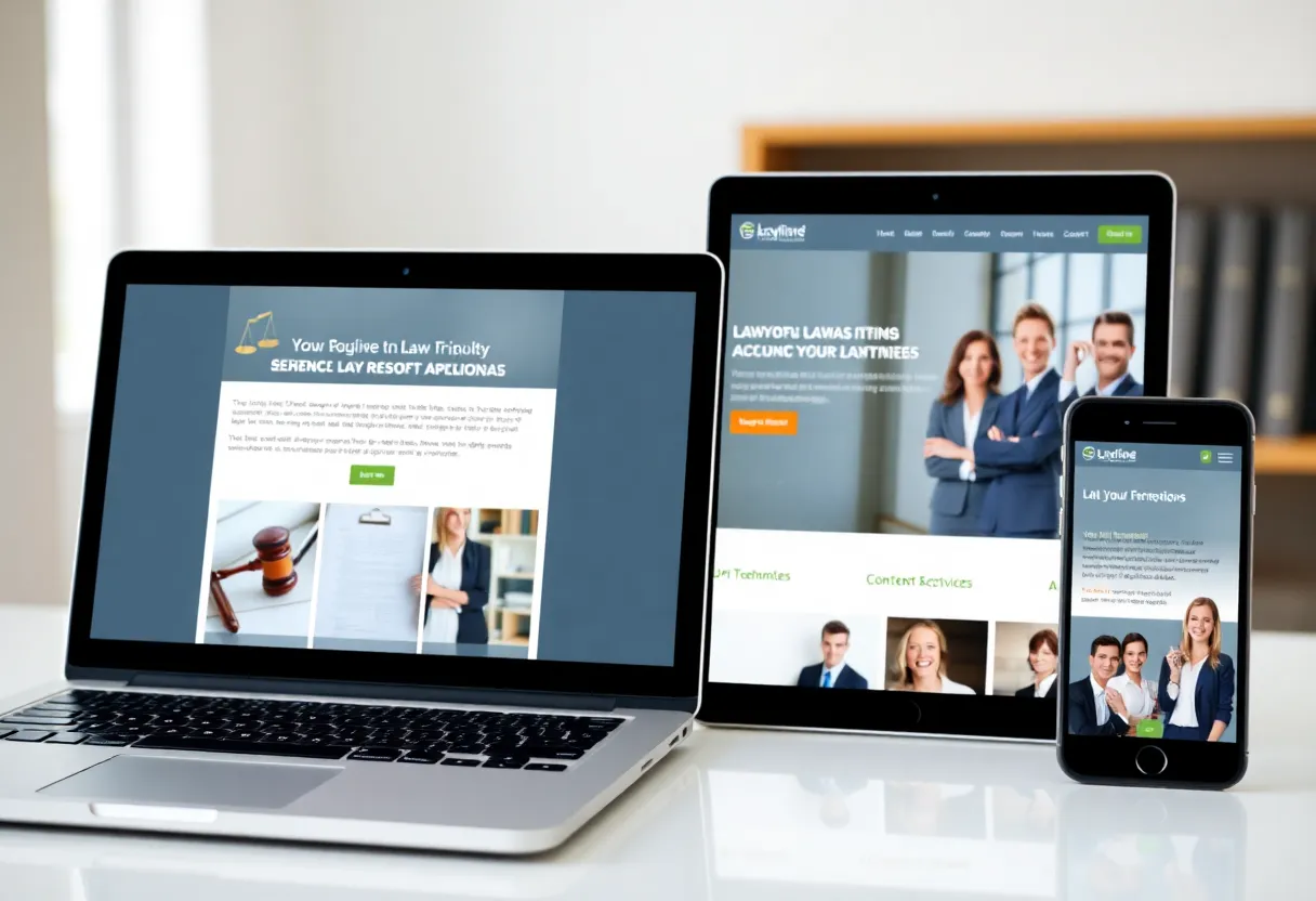 Screenshot of the León Law Firm's redesigned website on multiple devices