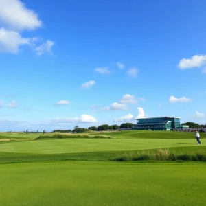 A major golf championship event at a renowned golf course