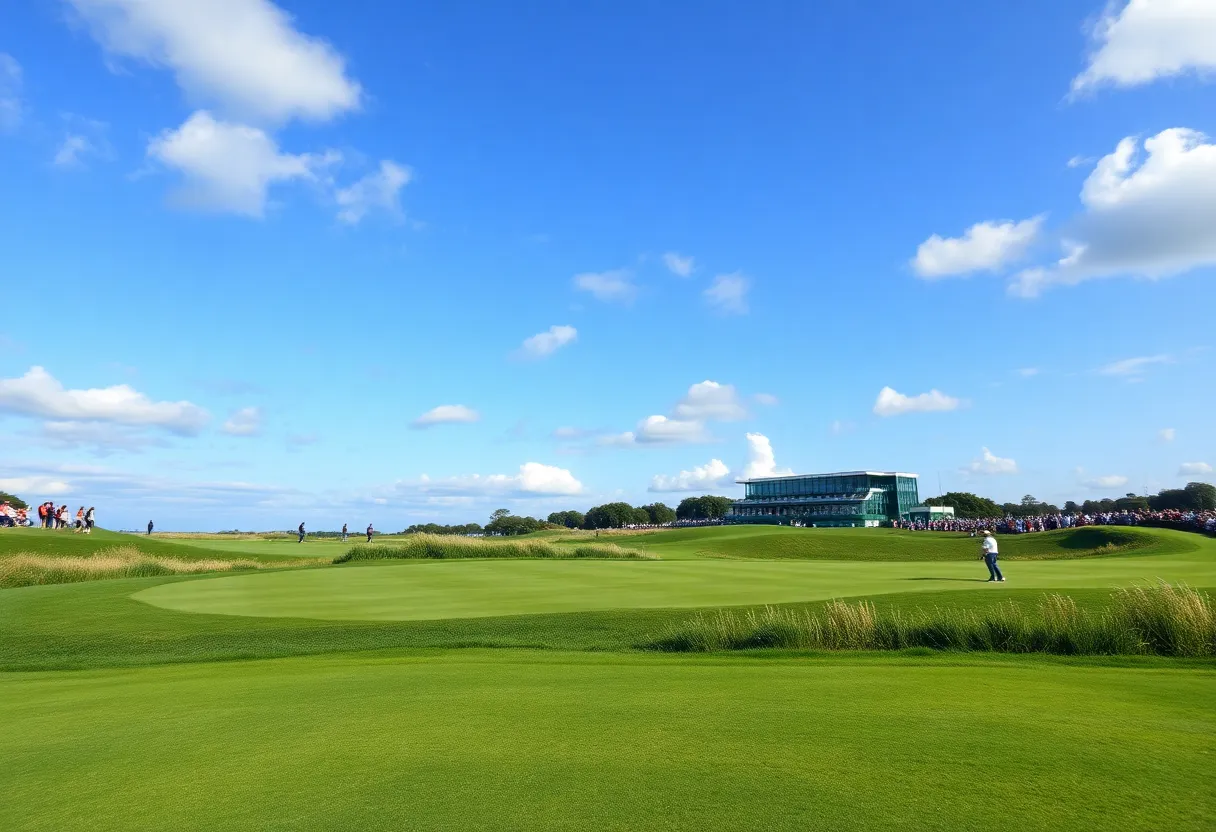 A major golf championship event at a renowned golf course