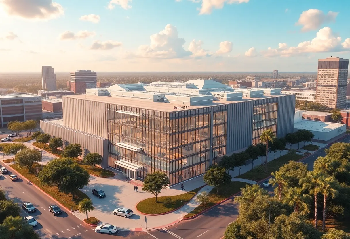 Artist's rendering of NTx Bio's new biotechnology facility in Plano, Texas.
