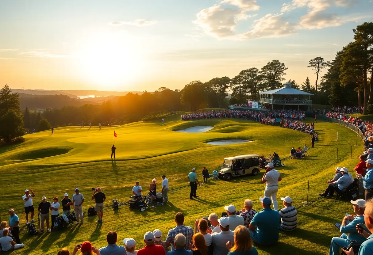 Exciting moment during a PGA Tour golf tournament