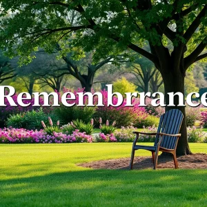 A tranquil park scene representing remembrance and family bonds.