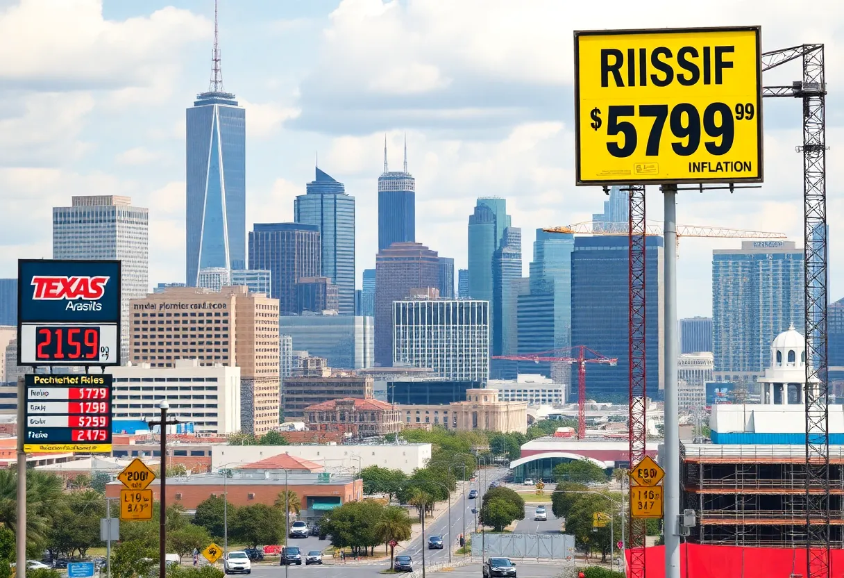 Texas city skyline illustrating economic challenges