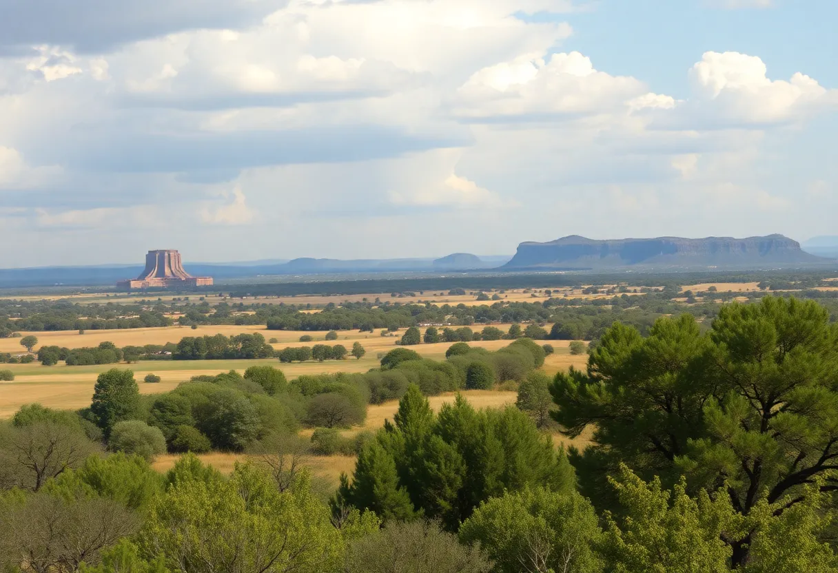 Scenic view of Texas landscape representing state values.