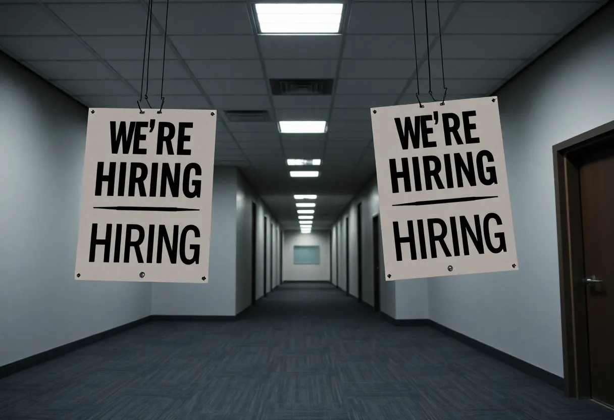 An empty office space indicating layoffs in Texas