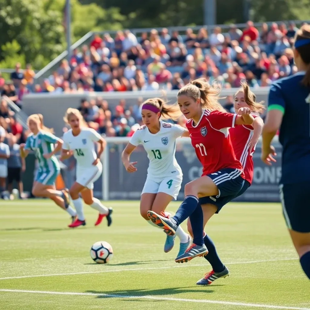Texas Longhorns soccer team competing in a match