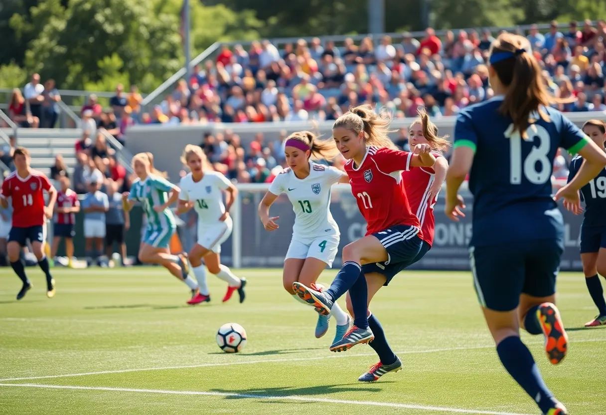 Texas Longhorns soccer team competing in a match