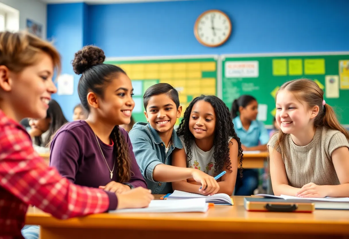 Diverse students learning in a classroom setting