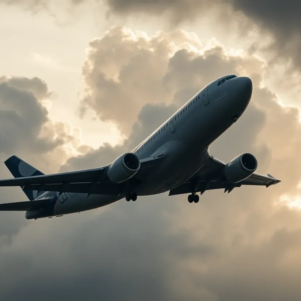 United Express flight encountering turbulence during air travel
