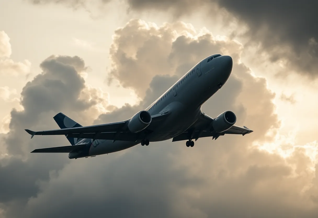 United Express flight encountering turbulence during air travel