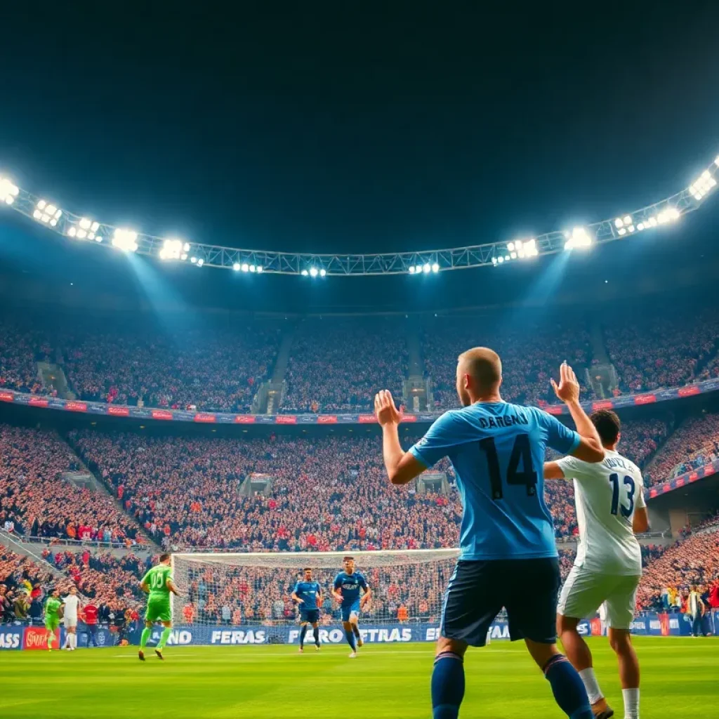 Vancouver Whitecaps soccer game with fans cheering