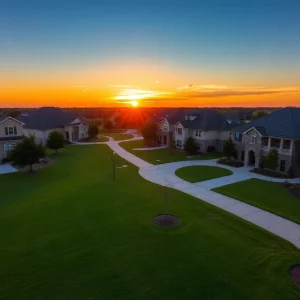 A picturesque view of West University Place, Texas, highlighting its luxurious homes and beautiful landscapes.