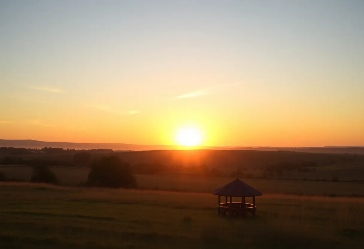 A peaceful sunset landscape symbolizing kindness and legacy