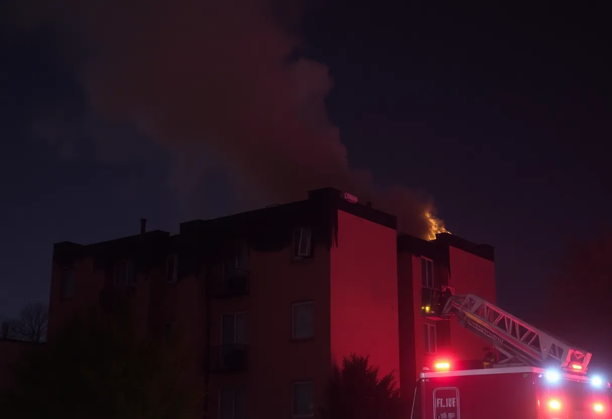 Firefighters responding to a late-night apartment fire in Houston