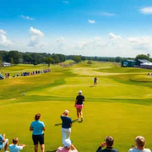 A women’s golf tournament in action at Golfcrest Country Club