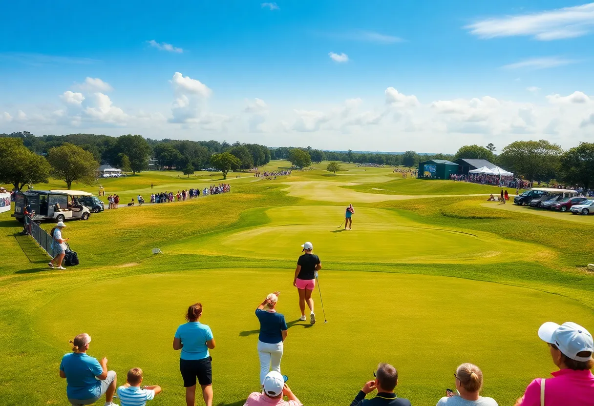 A women’s golf tournament in action at Golfcrest Country Club
