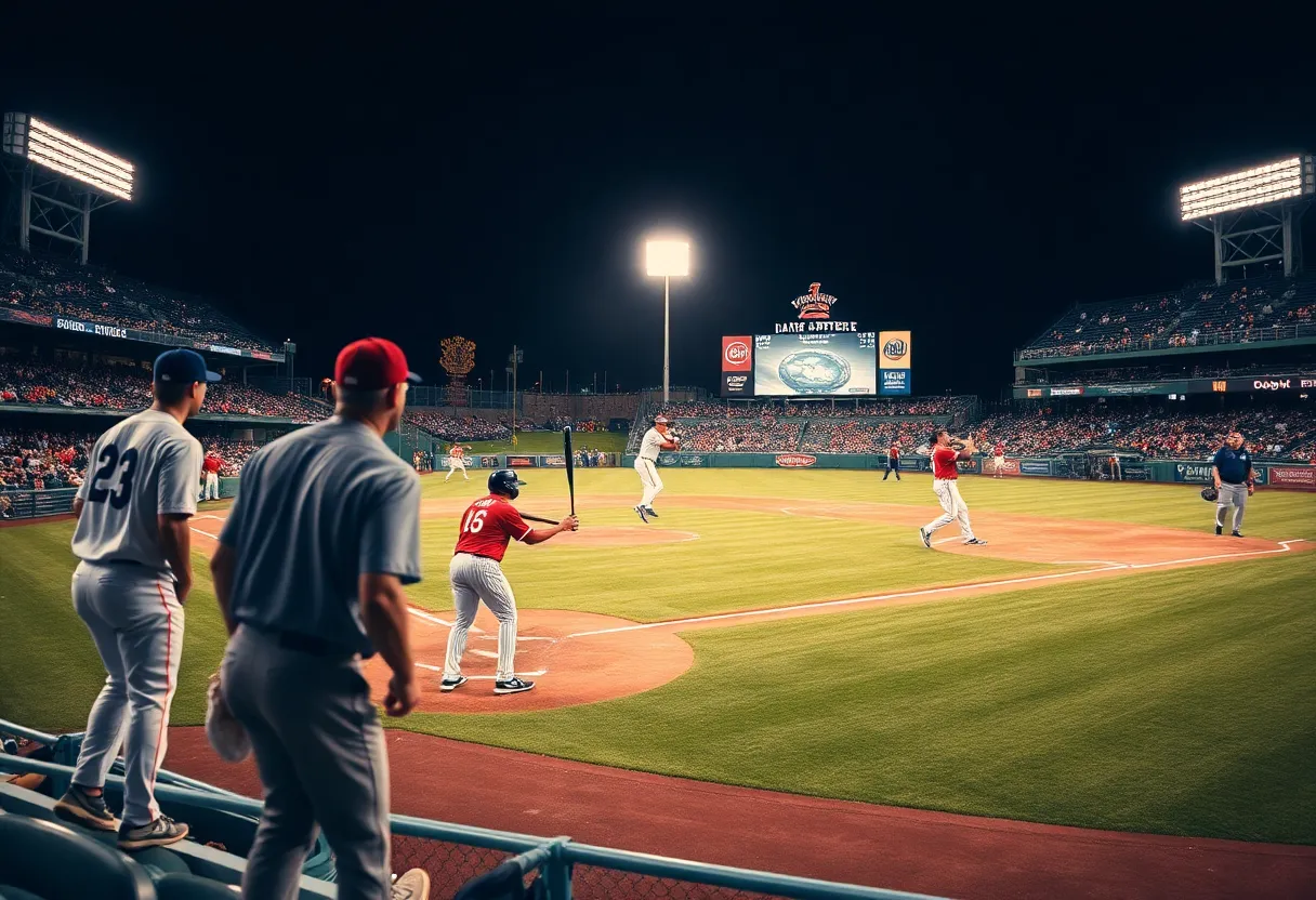 Players on the baseball field during a game
