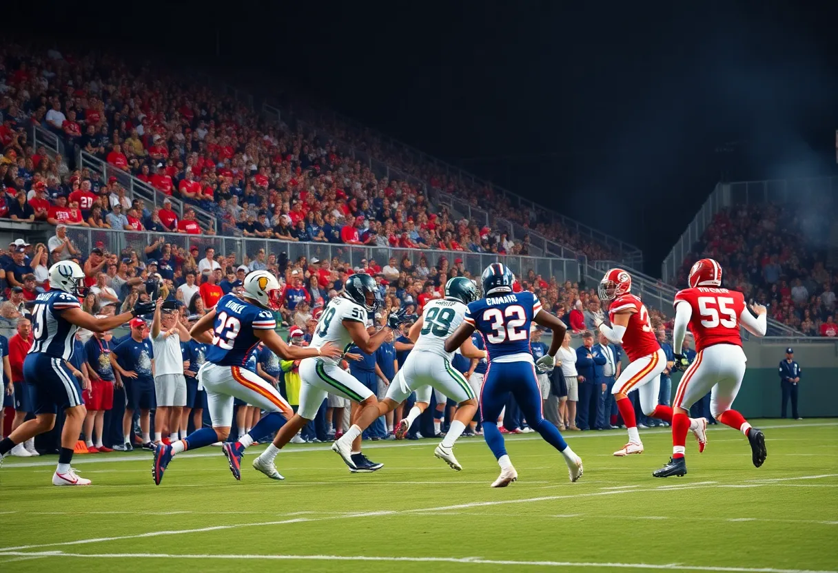 Football game between Buccaneers and Jets