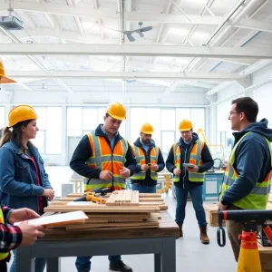 Students Participating in Construction Training
