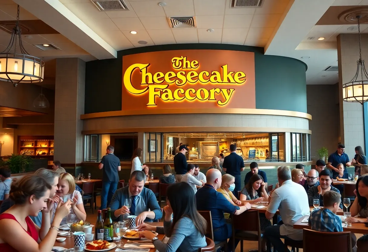 Interior of The Cheesecake Factory in Cypress, Texas