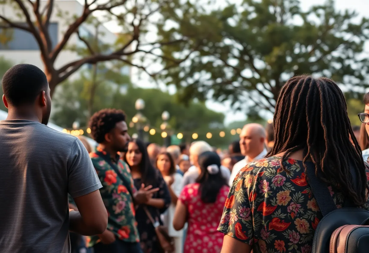 A vibrant community gathering celebrating culture in Houston