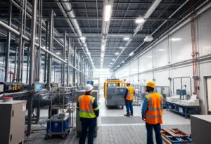 Under construction Eli Lilly biomanufacturing facility in Houston, Texas