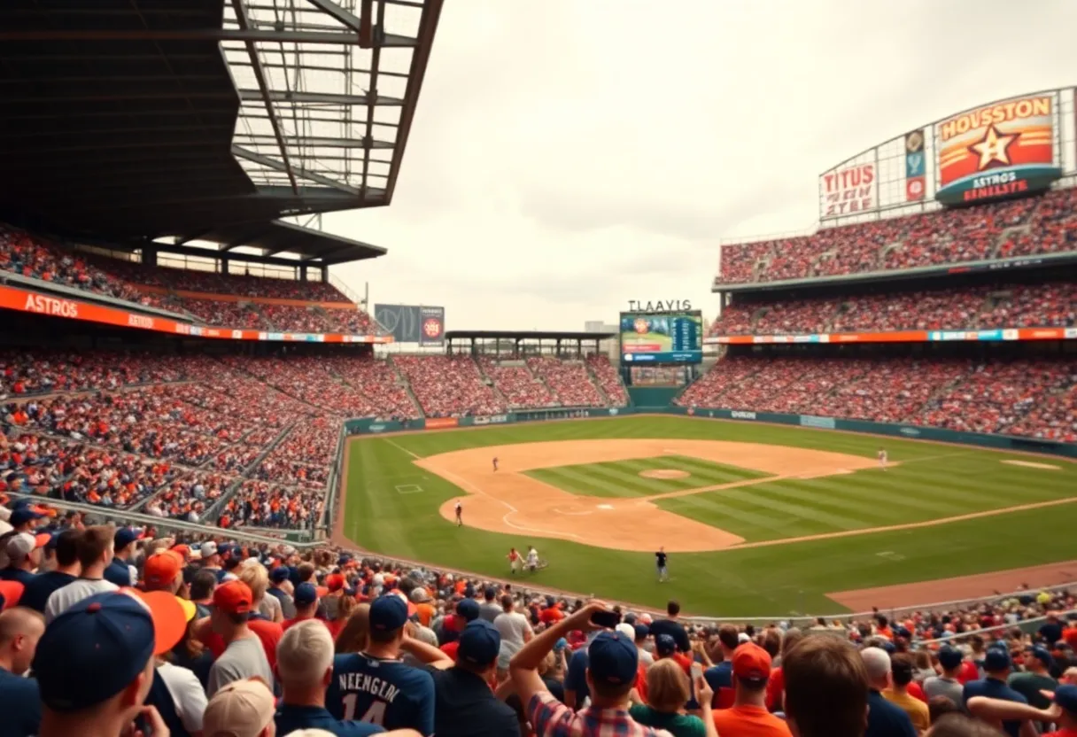 Crowd at a Houston Astros baseball game