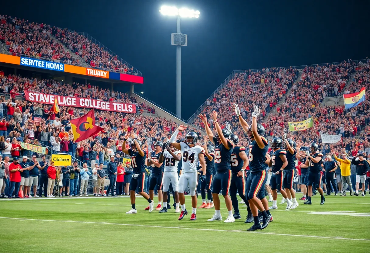 Houston Cougars football team celebrating a win