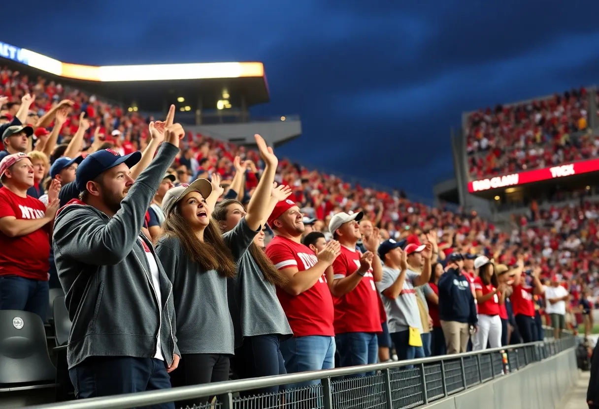 Houston Cougars fans celebrating during a football game