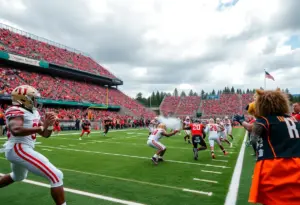 Houston Cougars facing Oregon State Beavers in a college football game