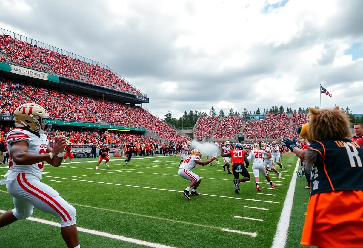 Houston Cougars facing Oregon State Beavers in a college football game