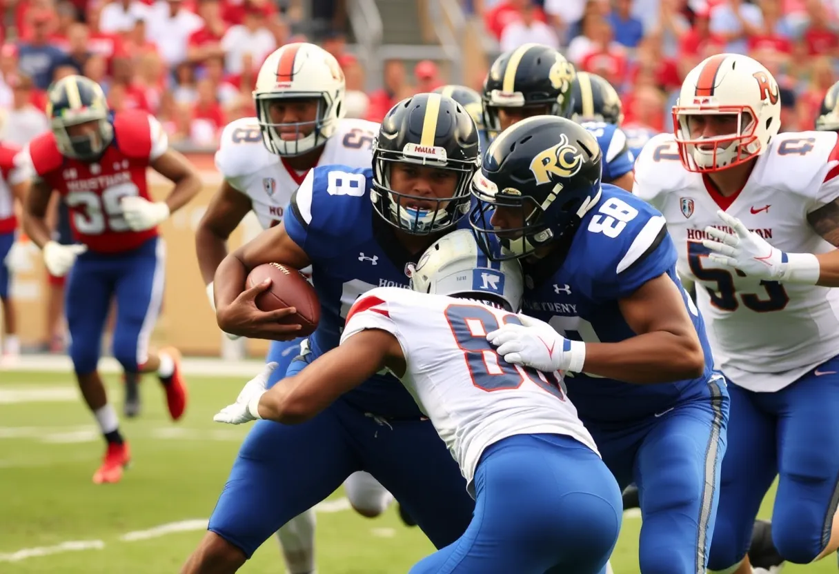 Houston Cougars and Rice Owls football game action