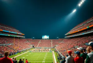 Fans supporting Houston Cougars at a football game