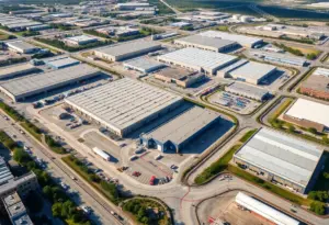 Aerial view of industrial facilities in Houston showcasing logistics centers