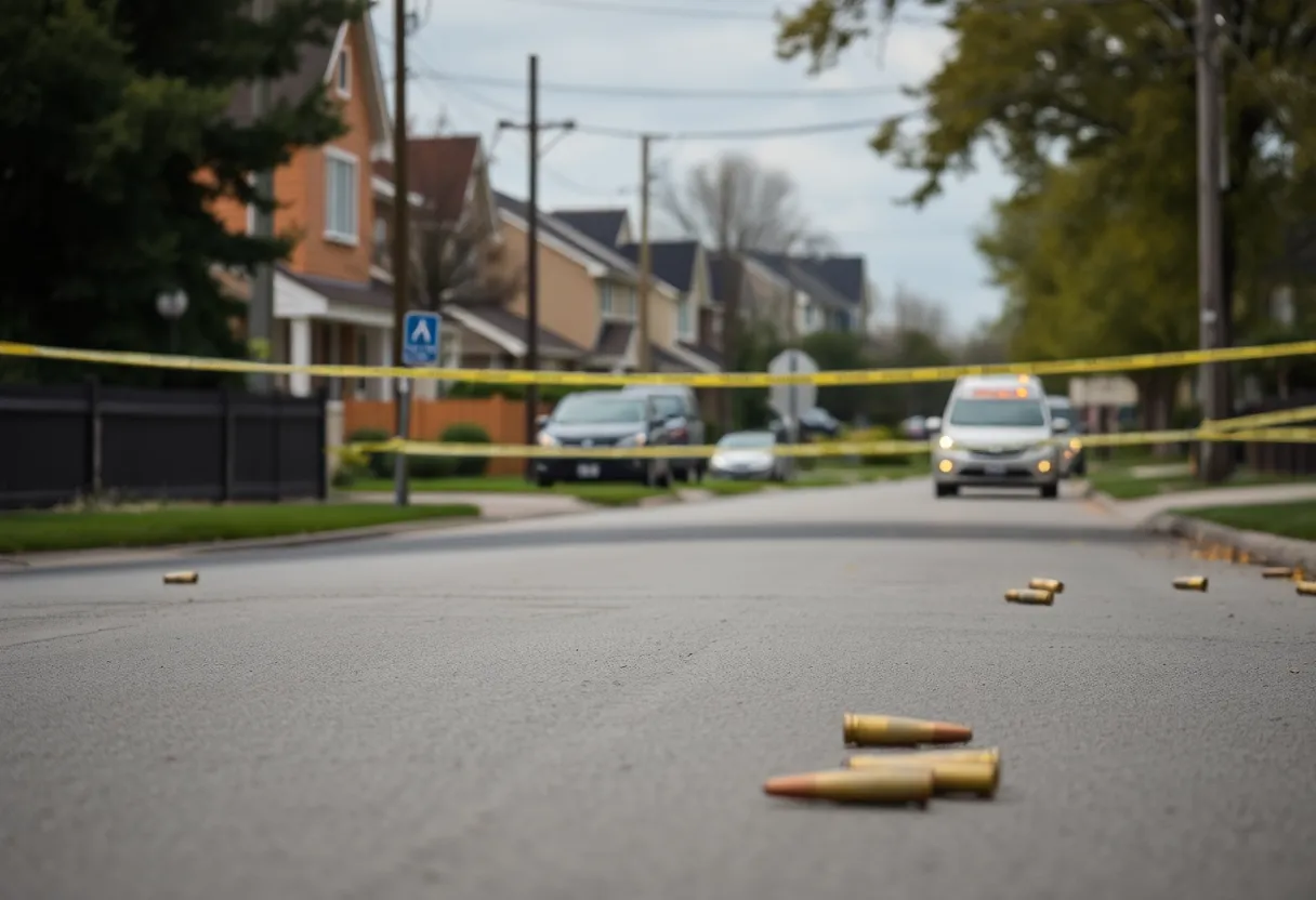 Police investigation area with evidence markers in Houston