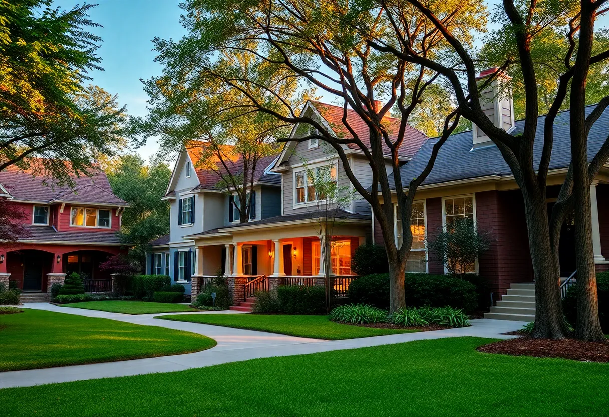 Houses in a Houston neighborhood for sale.