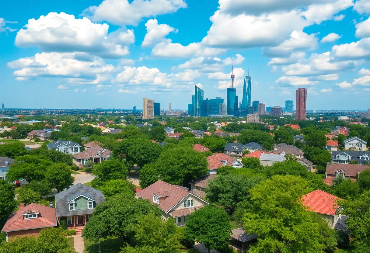 A view of Houston neighborhoods showcasing homes available in the market