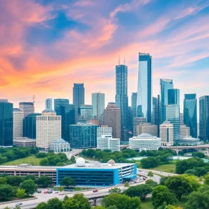 Skyline of Houston representing hard work and innovation