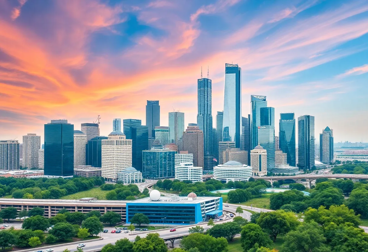 Skyline of Houston representing hard work and innovation