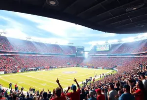 Fans cheering at the Houston Texans game