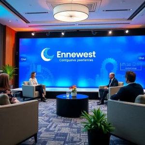 Corporate investor fireside chat setting