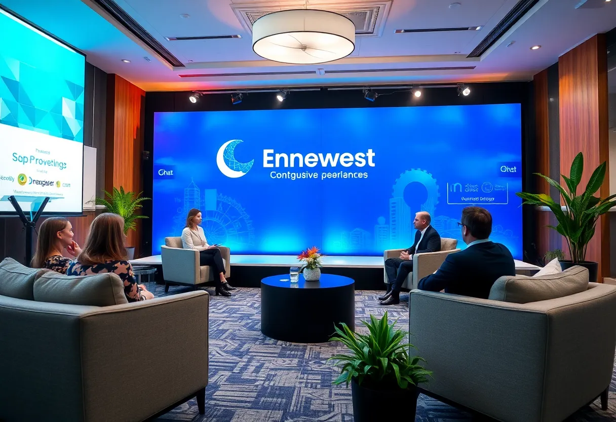 Corporate investor fireside chat setting