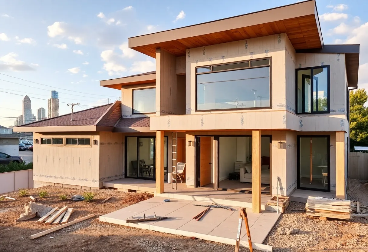 Local Houston home builders working on a construction site